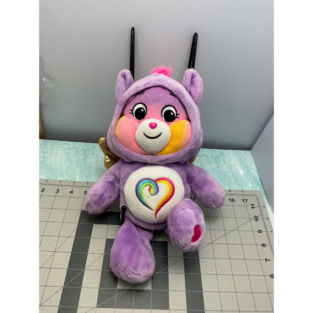 Care Bears Togetherness Bear Plush Purple Unicorn Hoodie Gold Wings 14 Inch